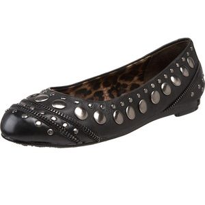 Black studded flats